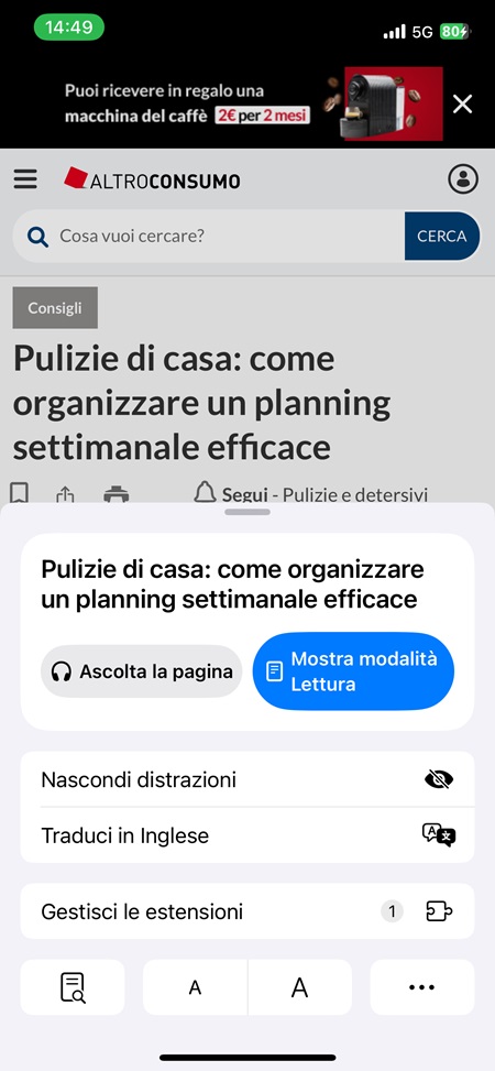 Safari distrazioni